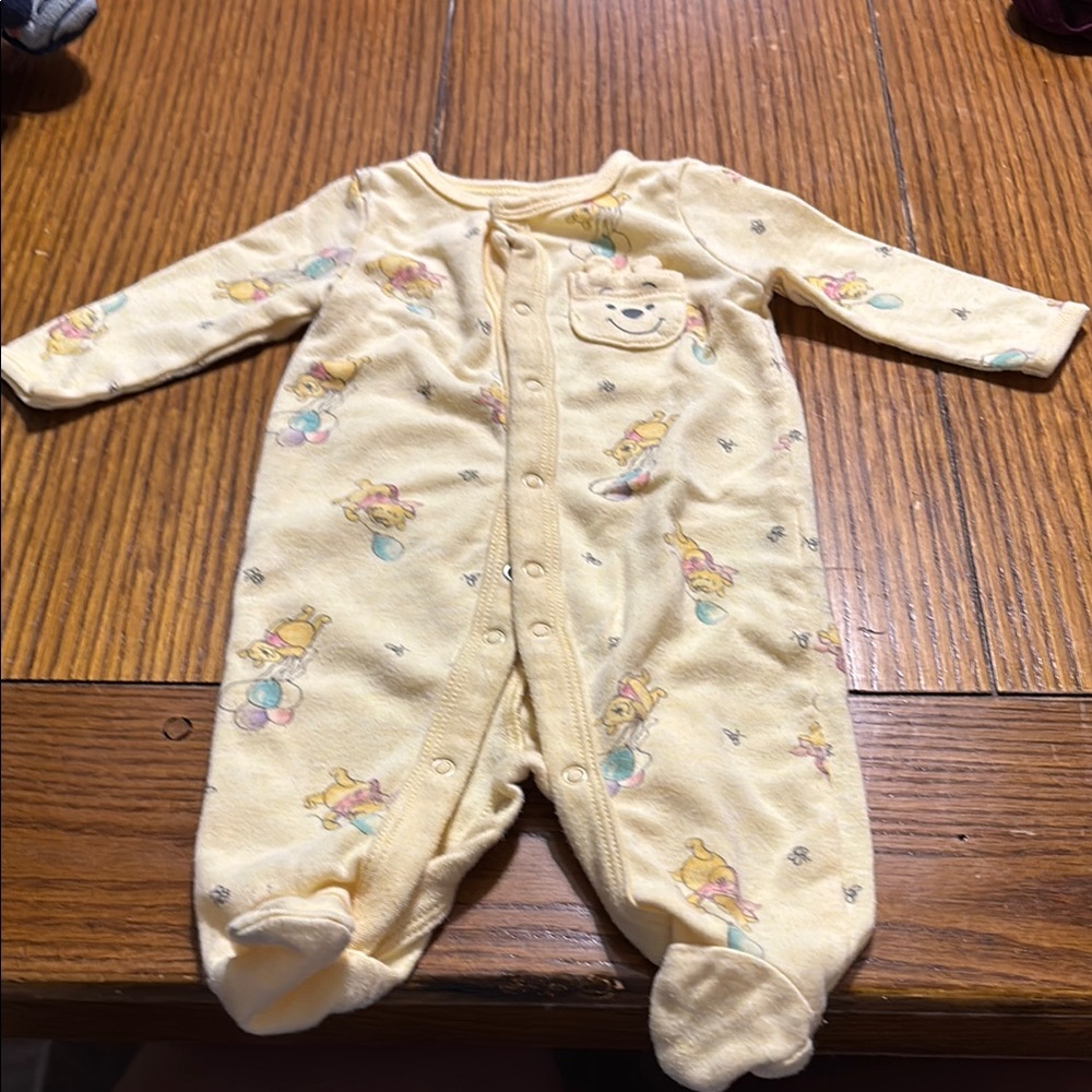 Yellow Baby One Piece with Bear Print